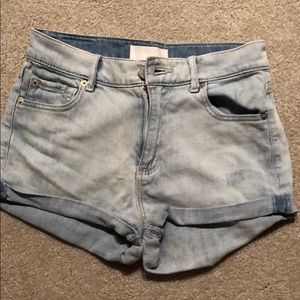 Light blue jean shorts